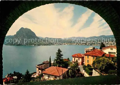AK / Ansichtskarte Lugano Lago di Lugano Panorama Luganersee Monte San Salvatore