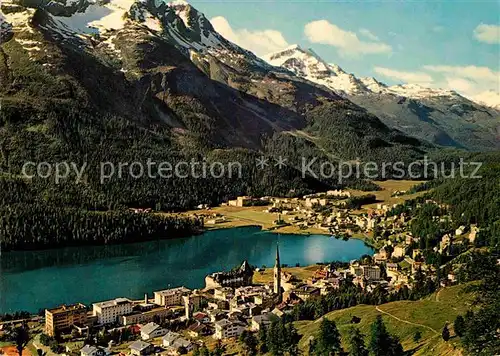 AK / Ansichtskarte St Moritz GR Gesamtansicht mit Piz Rosatsch und Piz Corvatsch Berninagruppe Alpen Kat. St Moritz