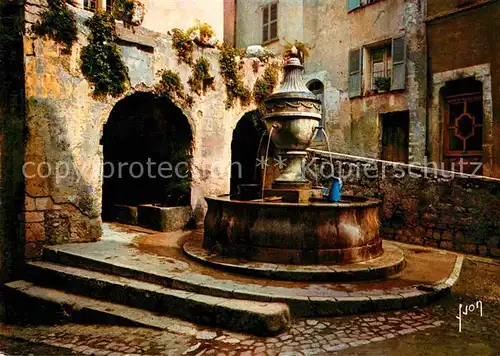 AK / Ansichtskarte Saint Paul Cote d Azur Vieille fontaine Collection Couleurs et Lumiere de France
