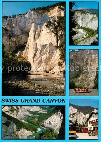 AK / Ansichtskarte Flims GR Swiss Grand Canyon Rheinischlucht Rafting Dorfmotiv Kat. Flims Dorf