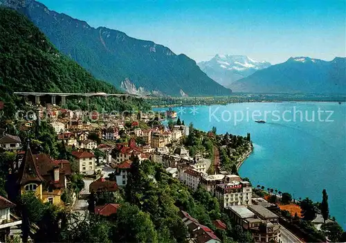 AK / Ansichtskarte Montreux VD Vue generale et les Dents du Midi Kat. Montreux