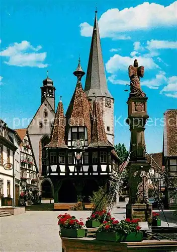 AK / Ansichtskarte Michelstadt Marktplatz mit Rathaus Kat. Michelstadt