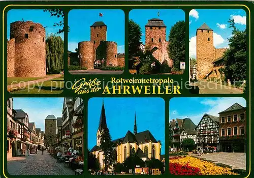 AK / Ansichtskarte Ahrweiler Ahr Stadtmauer und Tuerme Kirche Fachwerk Kat. Bad Neuenahr Ahrweiler