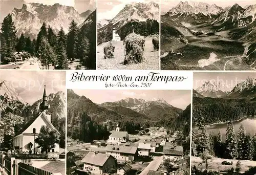 AK / Ansichtskarte Biberwier Tirol Fliegeraufnahme Kirche See am Fernpass Kat. Biberwier