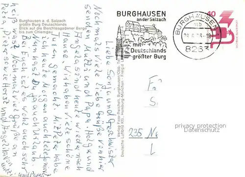 AK / Ansichtskarte Burghausen Salzach Fliegeraufnahme  Kat. Burghausen