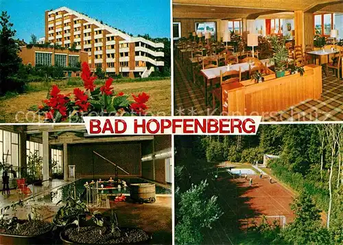 AK / Ansichtskarte Bad Hopfenberg Weserland Klinik Restaurant Hallenbad Sportplatz Kat. Petershagen