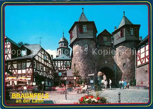 AK / Ansichtskarte Braunfels Marktplatz Fachwerkhaeuser Tor Kat. Braunfels