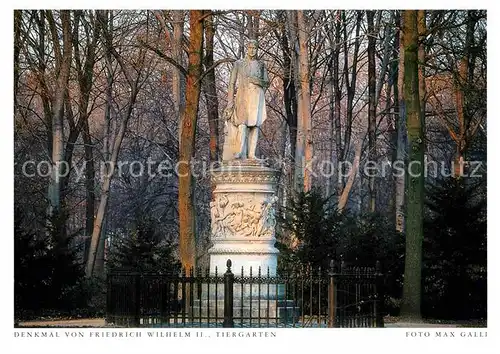 AK / Ansichtskarte Tiergarten Berlin Denkmal von Friedrich Wilhelm II Postkarte aus Harenberg Kalender Kat. Berlin