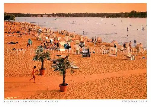 AK / Ansichtskarte Steglitz Strandbad am Wannsee Postkarte aus Harenberg Kalender Kat. Berlin