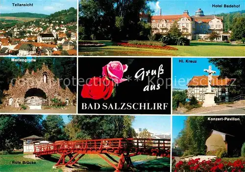 AK / Ansichtskarte Bad Salzschlirf Mariengrotte Hl. Kreuz Hotel Badehof Rote Bruecke  Kat. Bad Salzschlirf