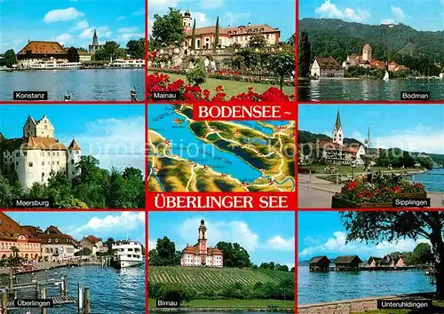 AK / Ansichtskarte Konstanz Bodensee Mainau Bodmann Meersburg ueberlinger See Sipplingen Birnau Unteruhldingen Kat. Konstanz