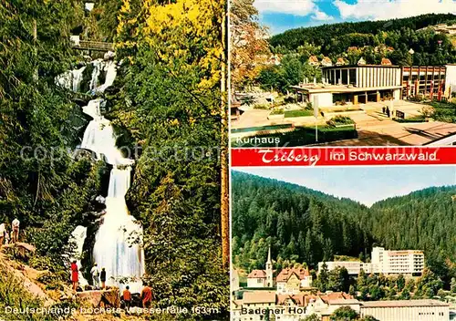 AK / Ansichtskarte Triberg Schwarzwald Wasserfaelle Kurhaus Badener Hof Kat. Triberg im Schwarzwald