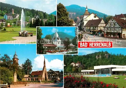 AK / Ansichtskarte Bad Herrenalb Park Kurhaus Ortsansicht Kirche Schwimmbad Kat. Bad Herrenalb