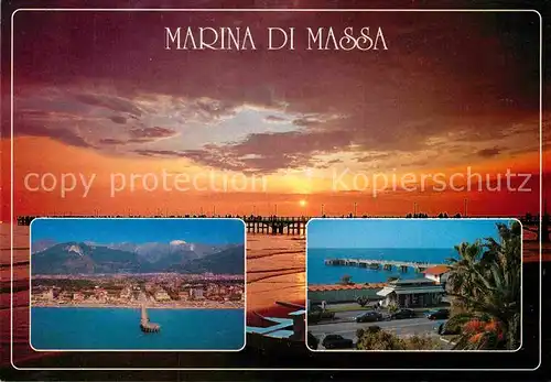 AK / Ansichtskarte Marina di Massa Fliegeraufnahme Promenade Seebruecke Kat. Massa
