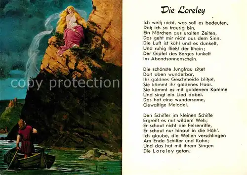 AK / Ansichtskarte Hoffmann Heinrich Die Loreley  Kat. Kuenstlerkarte