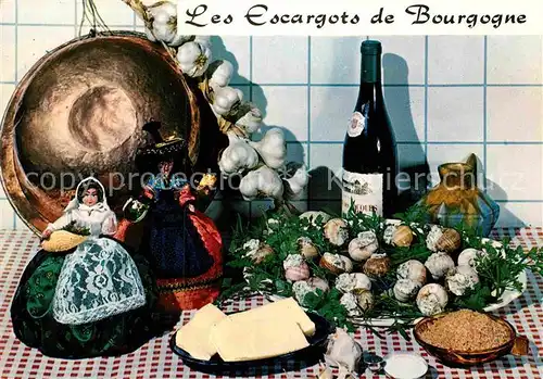 AK / Ansichtskarte Lebensmittel Escargots de Bourgogne Recette Kat. Lebensmittel