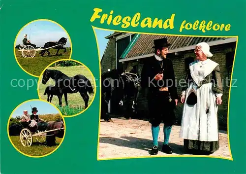 AK / Ansichtskarte Trachten Holland Friesland Folklore Pferdewagen  Kat. Trachten