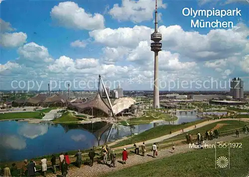 AK / Ansichtskarte Olympia Olympiapark Muenchen Sporthalle Schwimmhalle Olympiaturm  Kat. Sport