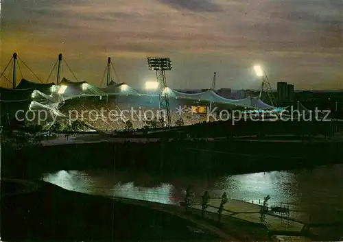 AK / Ansichtskarte Olympia Olympiastadion bei Nacht Muenchen  Kat. Sport