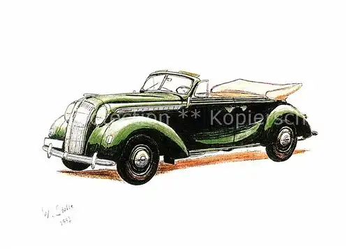AK / Ansichtskarte Autos Opel Admiral Cabriolet 1938 39 Kuenstlerkarte W. Stobbe  Kat. Autos