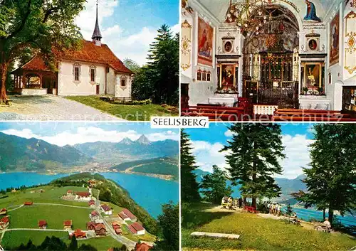 AK / Ansichtskarte Seelisberg UR Kirche Innenansicht Blick auf den Vierwaldstaettersee Kat. Seelisberg