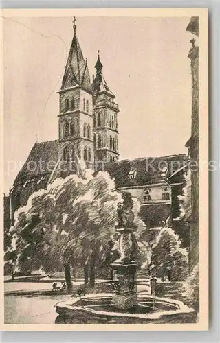 AK / Ansichtskarte Esslingen Neckar Dionysiuskirche Kuenstlerkarte Kat. Esslingen am Neckar