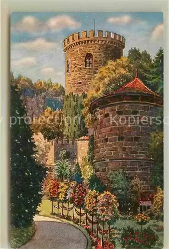 AK / Ansichtskarte ueberlingen Bodensee Stadtgarten Gallerturm Kuenstlerkarte Kat. ueberlingen