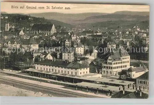 AK / Ansichtskarte Gmuend Bodenseekreis Blick vom Sankt Salvator Bahnhof Kat. Eriskirch