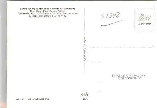 AK / Ansichtskarte Lossburg Schwarzwald Pension Gasthaus Adrionshof Winter Kat. Lossburg