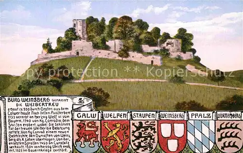 AK / Ansichtskarte Weinsberg Burg Weibertreu Wappen  Kat. Weinsberg