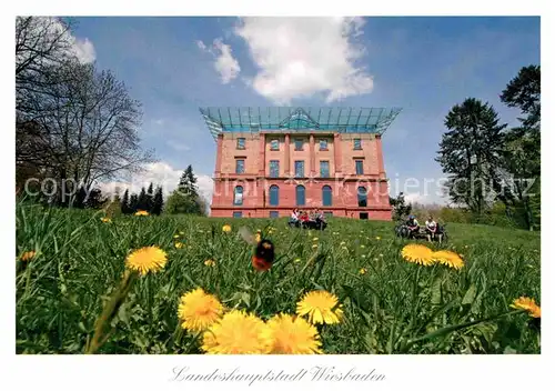 AK / Ansichtskarte Wiesbaden Jagdschloss von Herzog Wilhelm Blumenwiese Hummel Kat. Wiesbaden