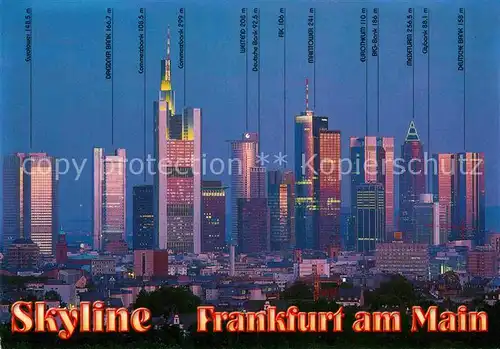 AK / Ansichtskarte Frankfurt Main Skyline bei Nacht Kat. Frankfurt am Main