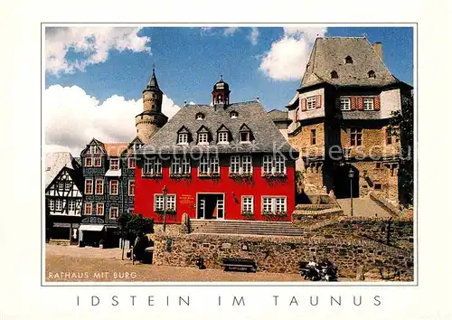 AK / Ansichtskarte Idstein Rathaus mit Burg Kat. Idstein