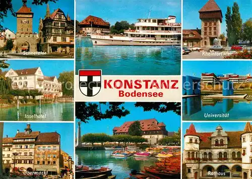 AK / Ansichtskarte Konstanz Bodensee Universitaet Rathaus Rheintorturm Schnetztor  Kat. Konstanz