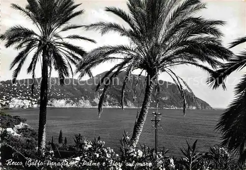 AK / Ansichtskarte Recco Golfo Paradiso Palme e Fiori sul mare