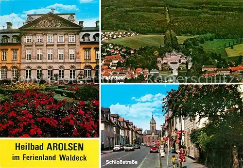 AK / Ansichtskarte Bad Arolsen Schloss Schlosstrasse Kirche Fliegeraufnahme Kat. Bad Arolsen