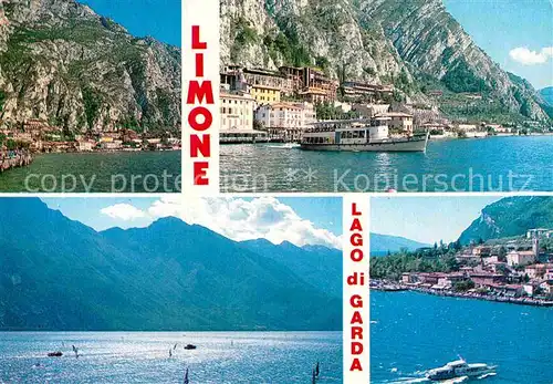 AK / Ansichtskarte Limone Lago di Garda See Personenschiffe Panorama 