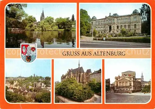 AK / Ansichtskarte Altenburg Thueringen Am kleinen Teich Lindenau Museum Teilansicht Schlosskirche Theater Kat. Altenburg