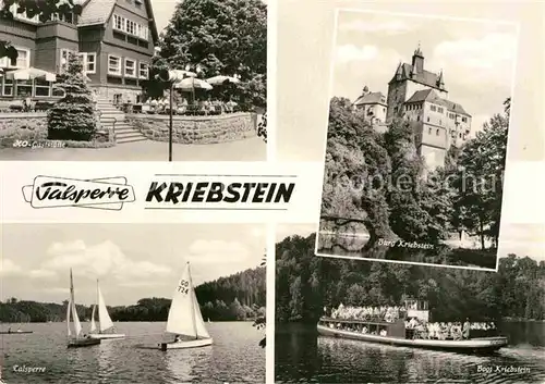 AK / Ansichtskarte Kriebstein Gaststaette Talsperre Burg Bootsfahrt Kat. Kriebstein