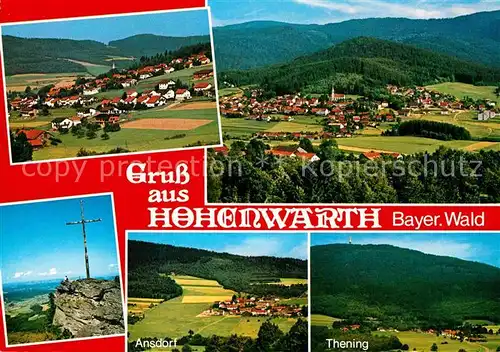 AK / Ansichtskarte Hohenwarth Koetzting Panorama Gipfelkreuz Ansdorf Thening Kat. Hohenwarth