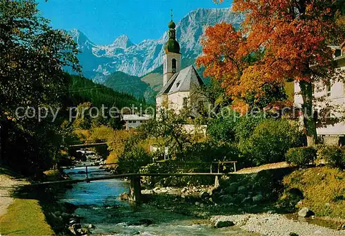AK / Ansichtskarte Ramsau Berchtesgaden mit Kirche und Reiteralpe Kat. Ramsau b.Berchtesgaden