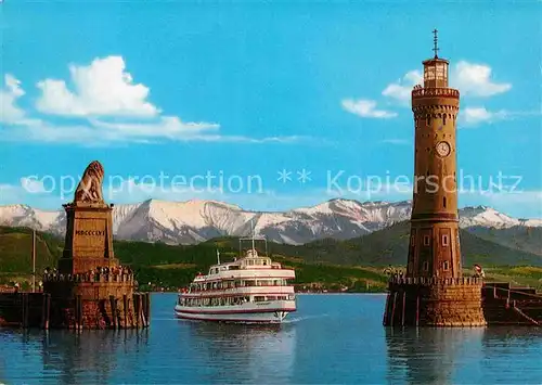 AK / Ansichtskarte Motorschiffe Lindau Bodensee Hafen  Kat. Schiffe