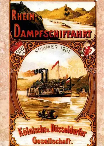 AK / Ansichtskarte Dampfer Seitenrad Titelseite KD Fahrplan 1901  Kat. Schiffe