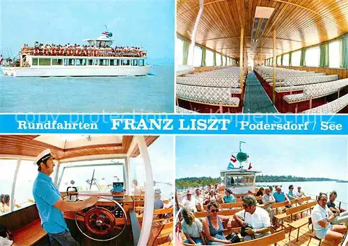 AK / Ansichtskarte Motorboote Franz Liszt Rundfahrten Podersdorf See  Kat. Schiffe