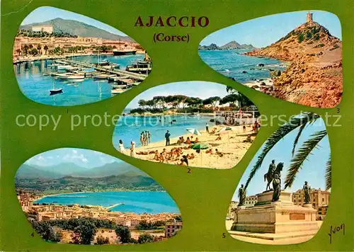 AK / Ansichtskarte Ajaccio Plage du Scudo Sanguinaires golfe Statue Napoleon Kat. Ajaccio