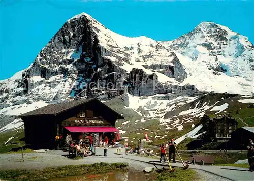 AK / Ansichtskarte Kleine Scheidegg Interlaken Eiger Moench Bazar Alpengruss Kat. Kleine Scheidegg