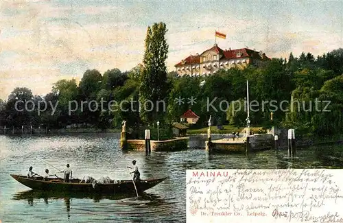 AK / Ansichtskarte Mainau Schloss See Fischerboot Kat. Konstanz