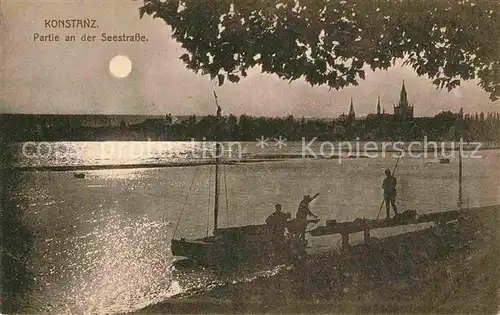 AK / Ansichtskarte Konstanz Bodensee Seestrasse Mondschein Kat. Konstanz