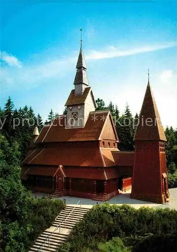 AK / Ansichtskarte Hahnenklee Bockswiese Harz Nordische Stabkirche Kat. Goslar