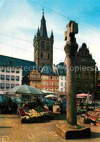AK / Ansichtskarte Trier Marktkreuz Hauptmarkt St. Gangolf Kirche Kat. Trier